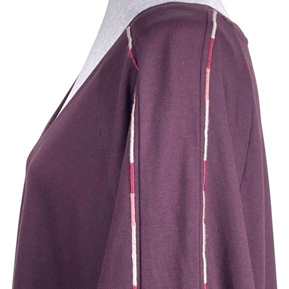 J.Jill Fit French Terry Embroidered Shift Dress Size 2X Long Sleeve Purple EUC - Picture 8 of 16
